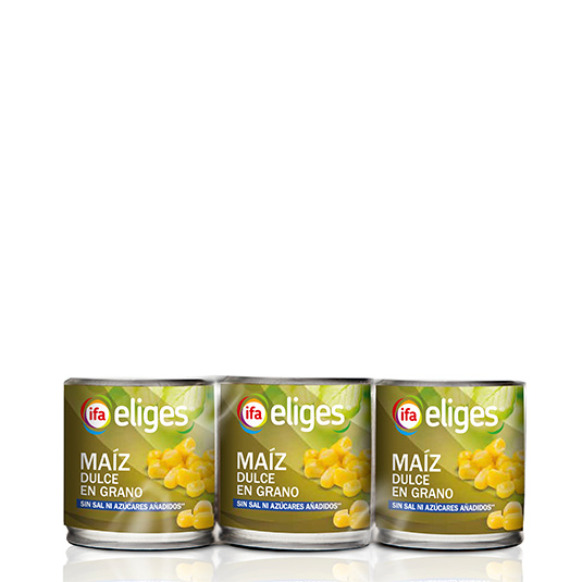 Maiz dulce sin sal ni azucar pack de 3x140g