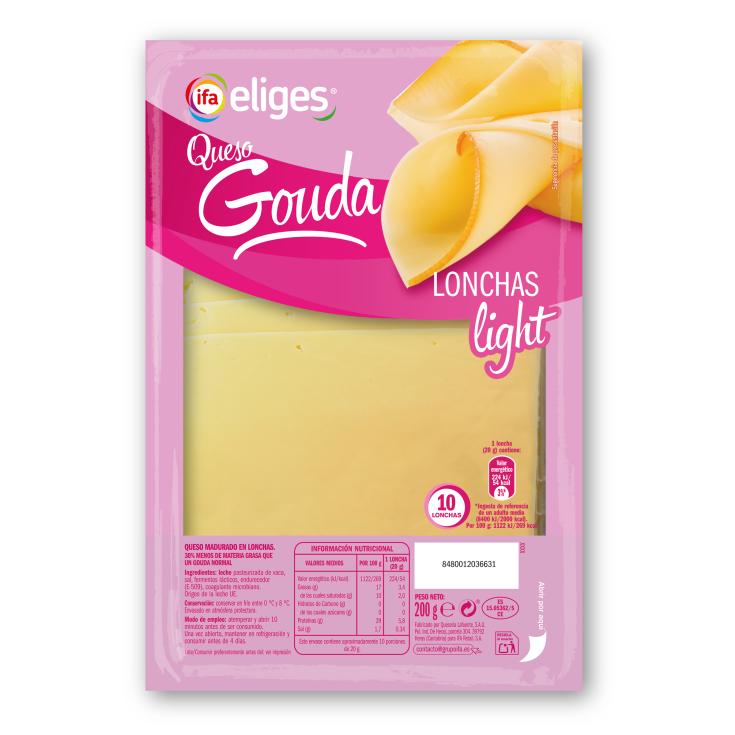 Queso en lonchas gouda light - Eliges - 200g
