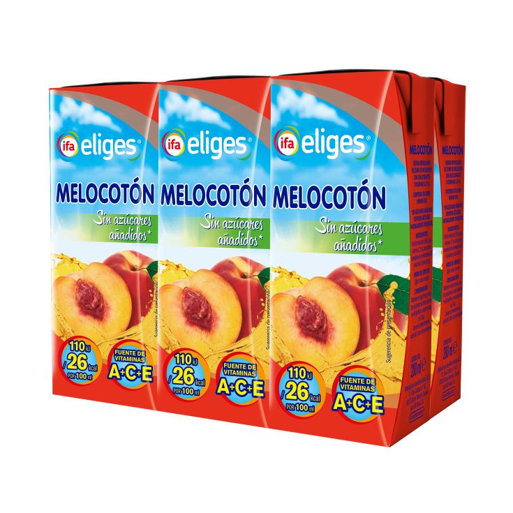 Néctar de melocotón sin azúcar - Eliges - 6x200ml