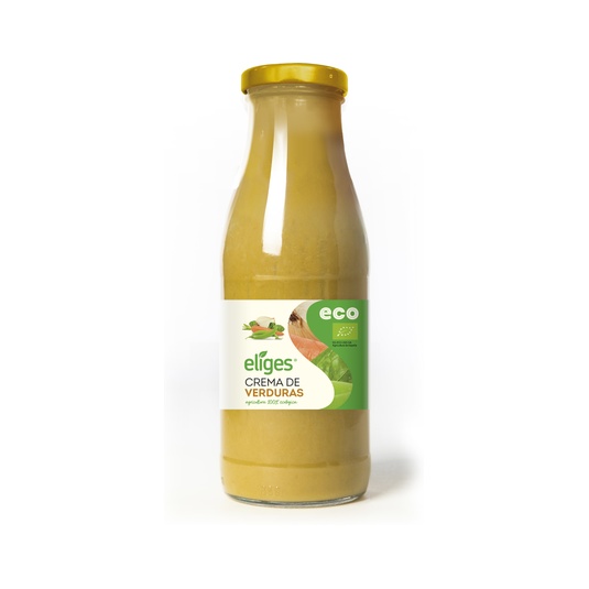 Crema de verduras ecológicas en botella de 500ml