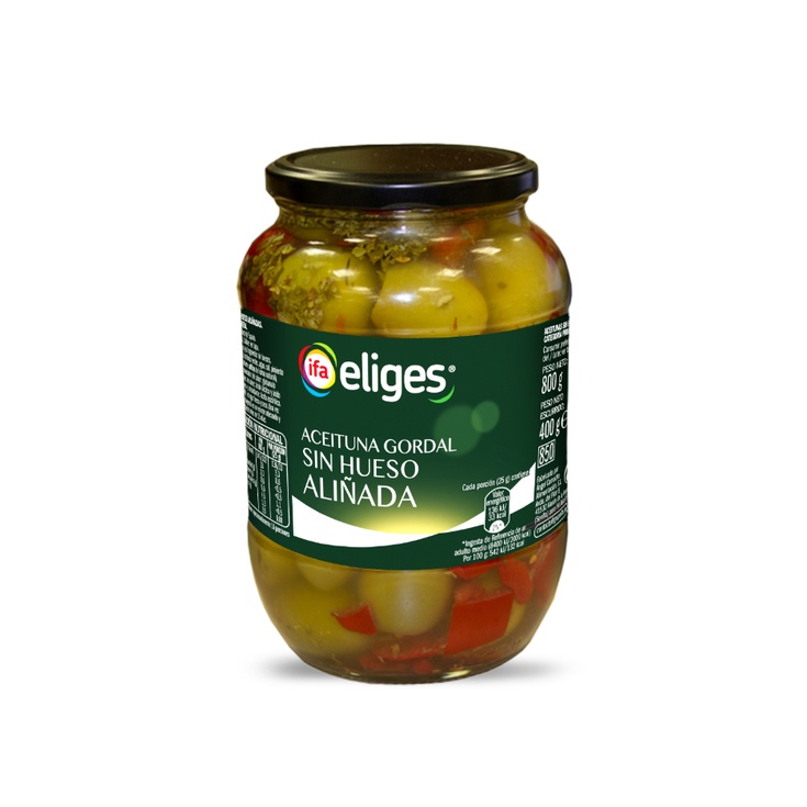 Aceituna gordal sin hueso aliñada