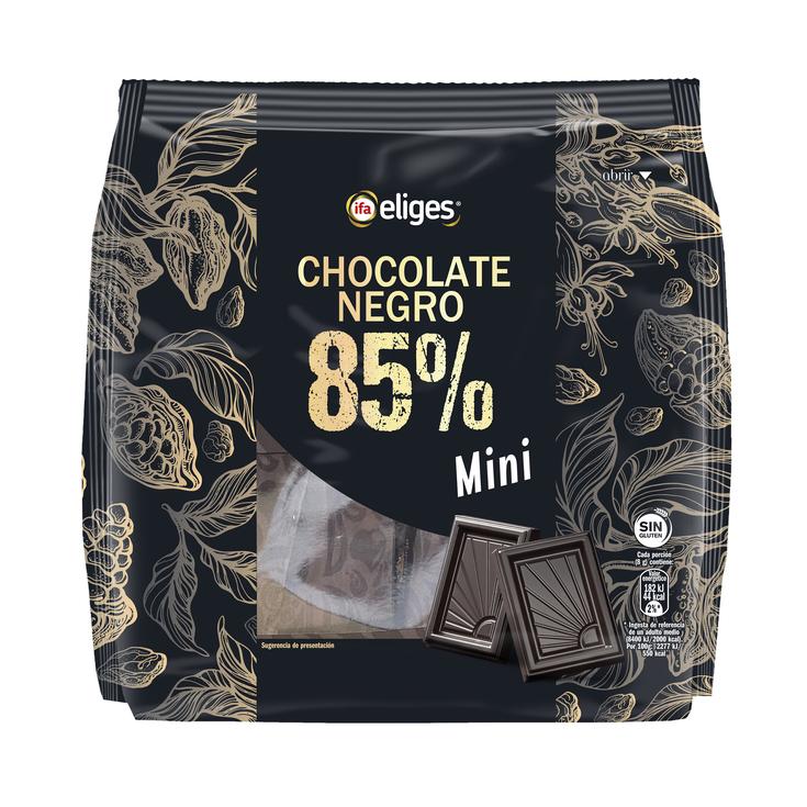 Mini chocolatinas con chocolate negro 85%
