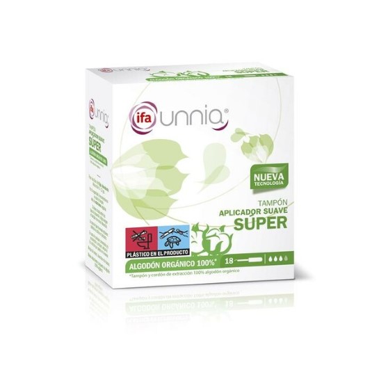 Tampones 100% orgánico super Unnia - 18 uds