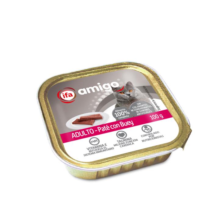 Paté con buey gato adulto - 100g