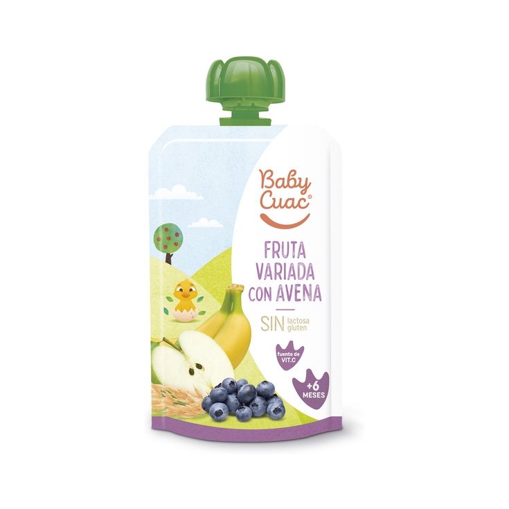 Papilla de fruta variada con avena pouch 120g