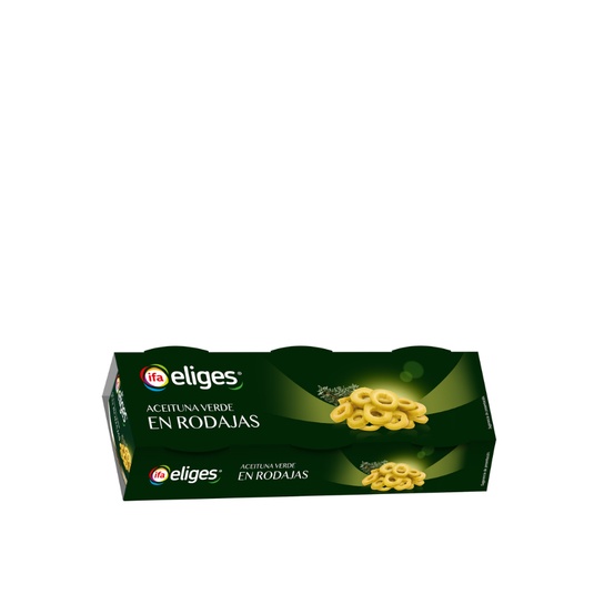 Aceituna verde manzanilla en rodajas bolsa de 3X50g