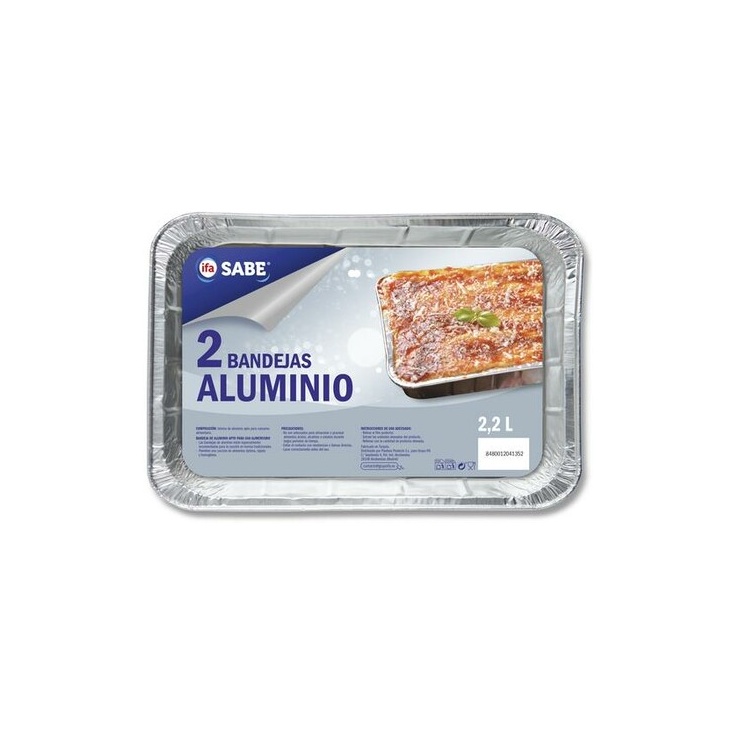 Molde de aluminio rectangular 2,2L 2 unidades
