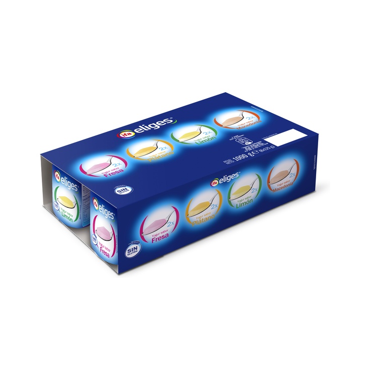 YOGUR SABORES FR/PLA/LIM/MAC 8X125G