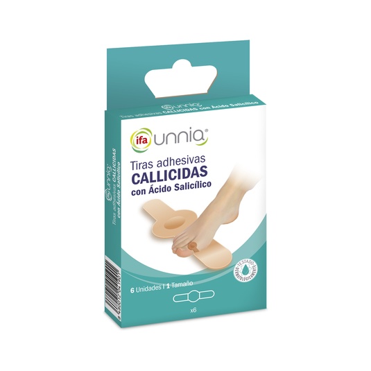 Tiras adhesivas callicidas con acido salicilico 6 uds