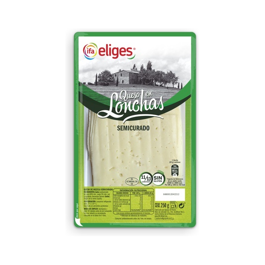Queso en lonchas semicurado mezcla 250g