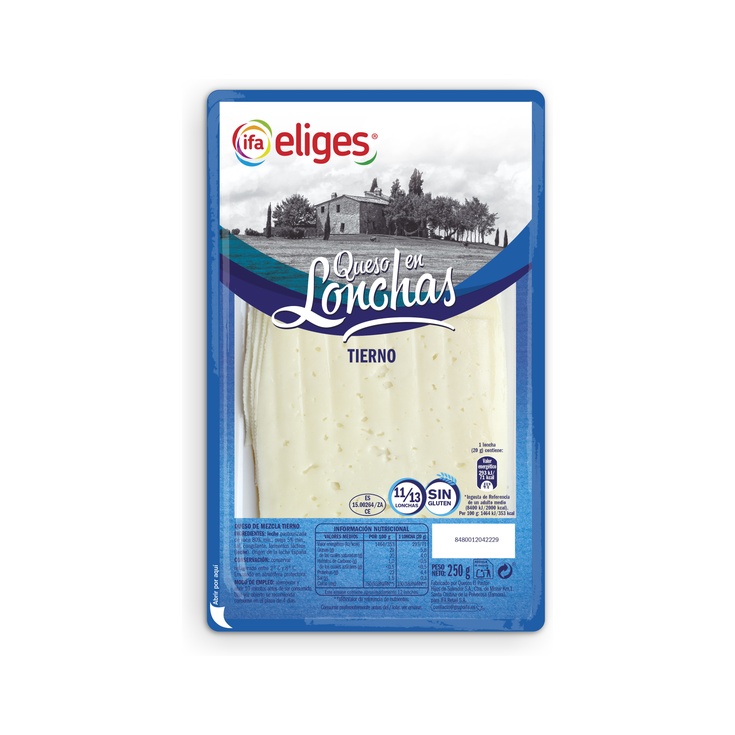 Queso tierno en lonchas mezcla 250g