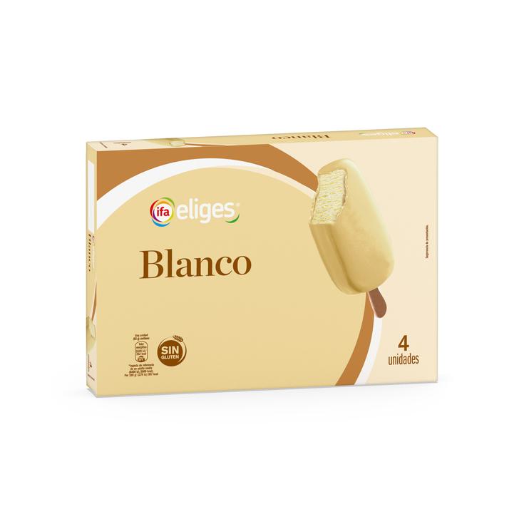 Helado bombón de chocolate blanco