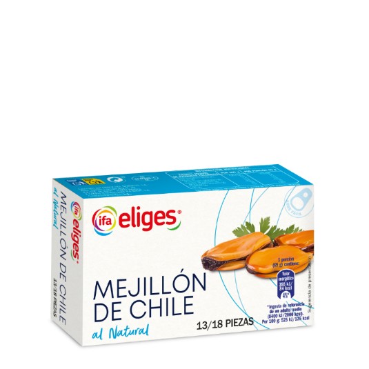 MEJILLÓN DE CHILE NATURAL 13/18 OL120 111G NETO 69G ESCURRID