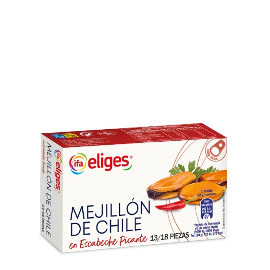  MEJILLÓN DE CHILE PICANTE 13/18 OL120 111G NETO 69G ESCURRI
