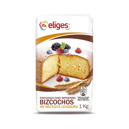 Harina para bizcochos con levadura bolsa de 1kg