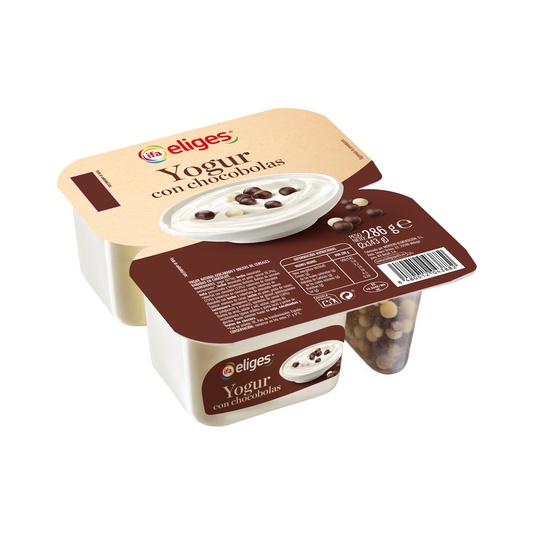 Yogurt con chocobolas 2 x 143g