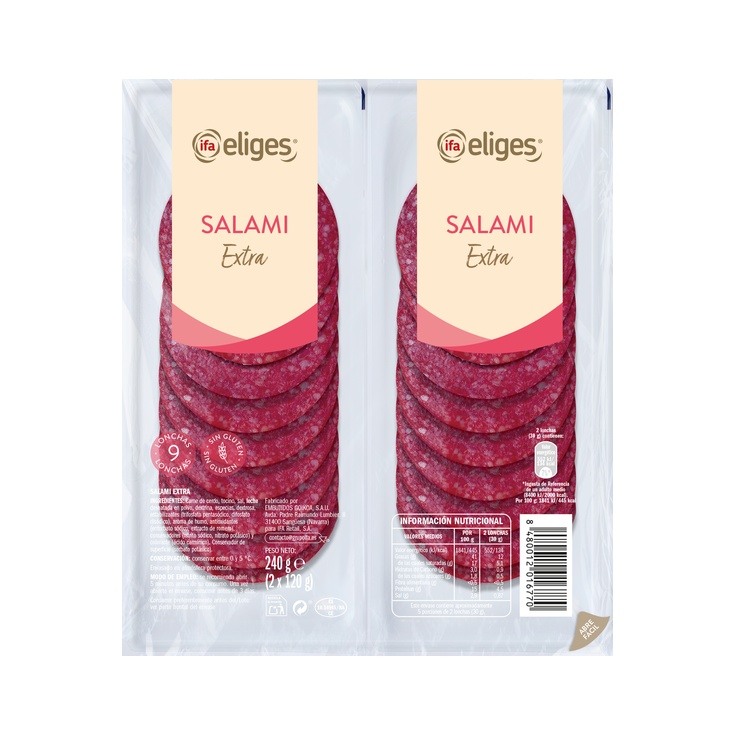 SALAMI EXTRA BANDEJA 2X120G