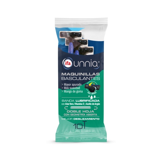 Maquinilla de afeitar 2 hojas basculantes pack de 10