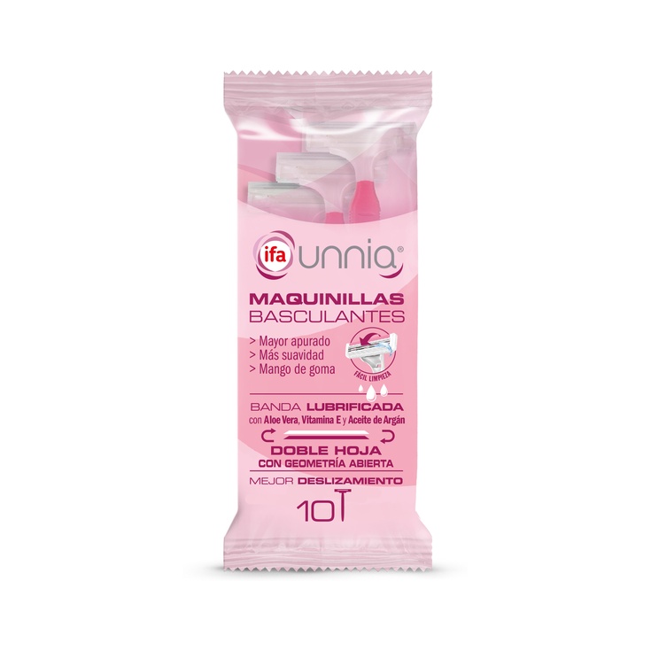 Maquinilla de afeitar para mujer 2 hojas basculantes 10 uds 