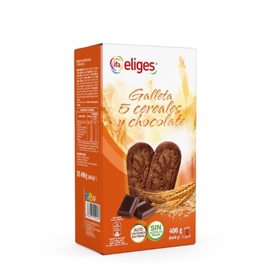 GALLETAS 5 CEREALES Y CHOCOLATE CAJA 400G