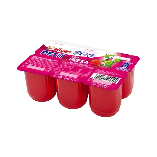 Petit solido de fresa en pack de 6x55g