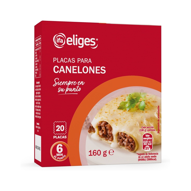 Placas para canelones 160g
