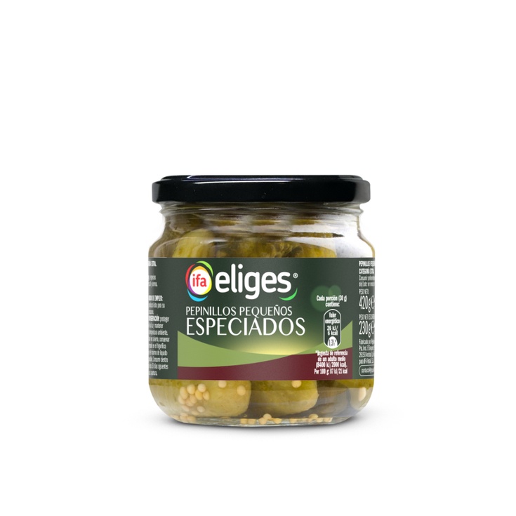 Pepinillos especiados pequeños ácidos