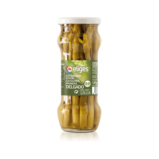 Espárragos Verdes delgados Calibre 10 a 24 Frasco 345 g