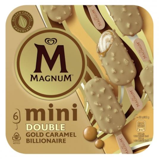 Helado Mini Double Billionaire Gold Caramel Magnum - 6x55ml
