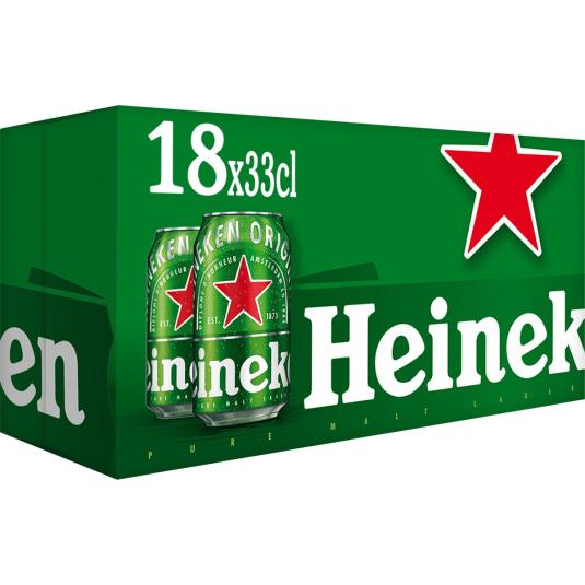 Cerveza rubia lager - Heineken - 18x33cl