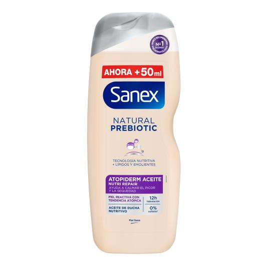 Gel ducha natural prebiotic atopiderm aceite - Sanex - 600ml