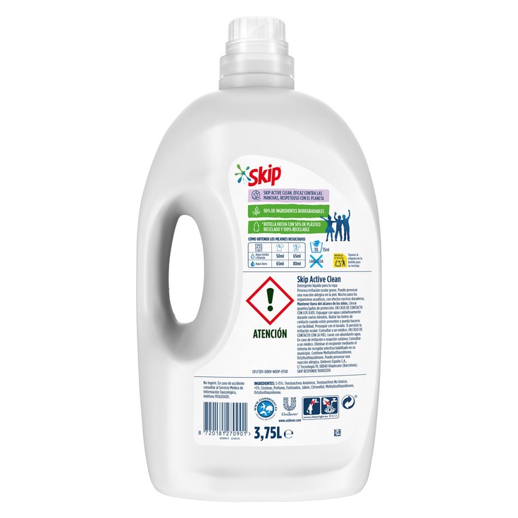 Detergente líquido active clean - Skip - 75 lavados