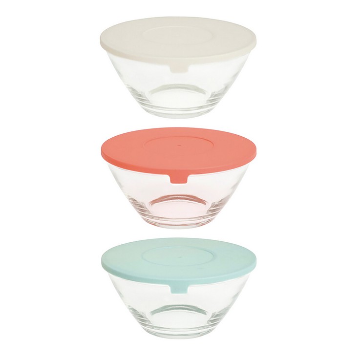 Set 5 recipientes herméticos bowl (colores surtidos)