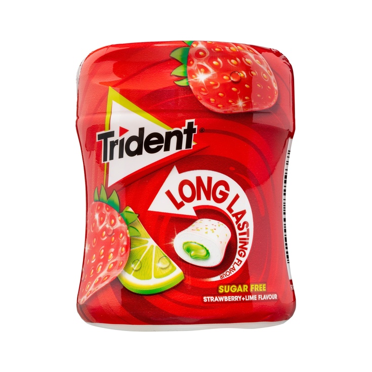chicle de sabor fresa y lima sin azúcar bote 68 g