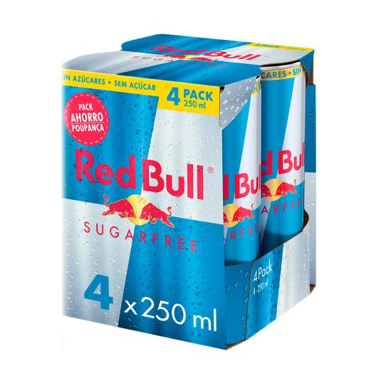 Bebida energética Sugar Free - Red Bull - 4x25cl