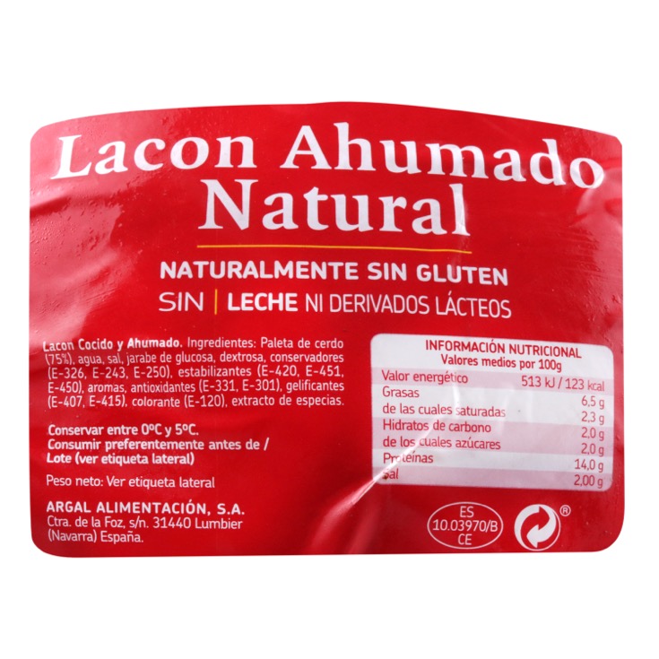 Lacon Ahumado Argal 250Grs