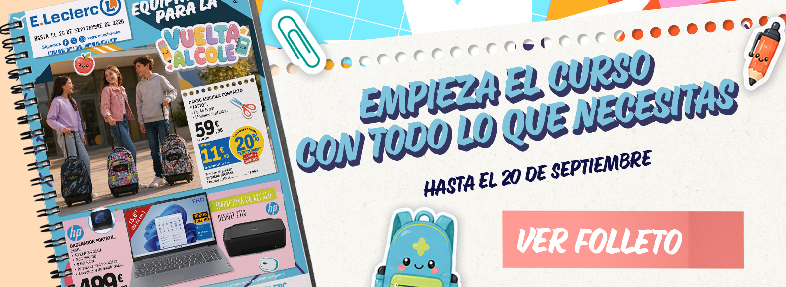 Banner Vuelta al Cole E.Leclerc